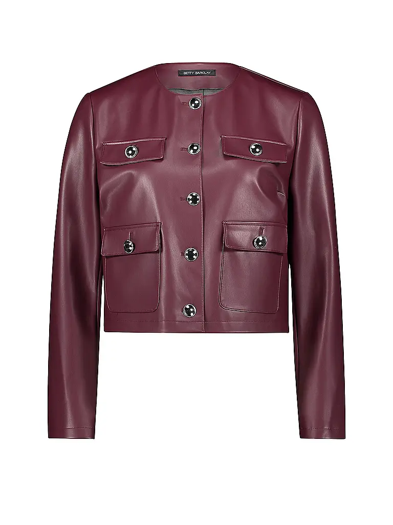 BETTY BARCLAY | Veste aspect cuir | Rouge foncé