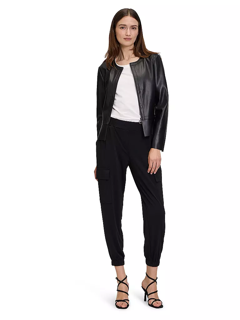 BETTY BARCLAY | Veste courte aspect cuir | Noir