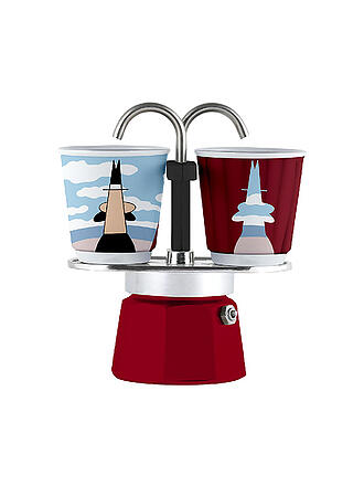 BIALETTI | Espresso Mini Express 2 Tasses Rouge Décor