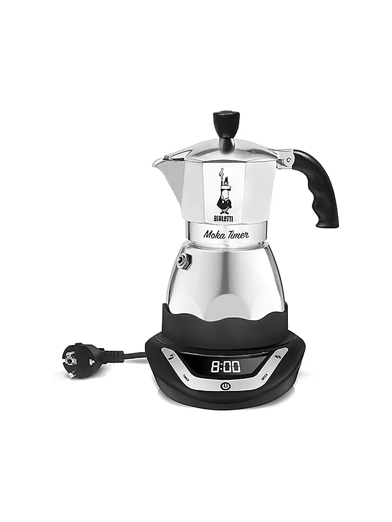 BIALETTI | Espresso électrique EASY TIMER 6 tasses Alu / Noir | silber
