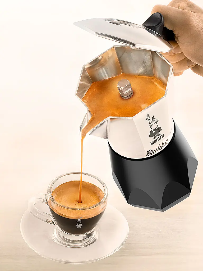 BIALETTI | Espresso BRIKKA 4 tasses Alu / Noir | Argent