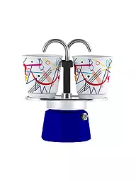 BIALETTI | Espresso Mini Express 2 Tasses Rouge Décor | Bleu