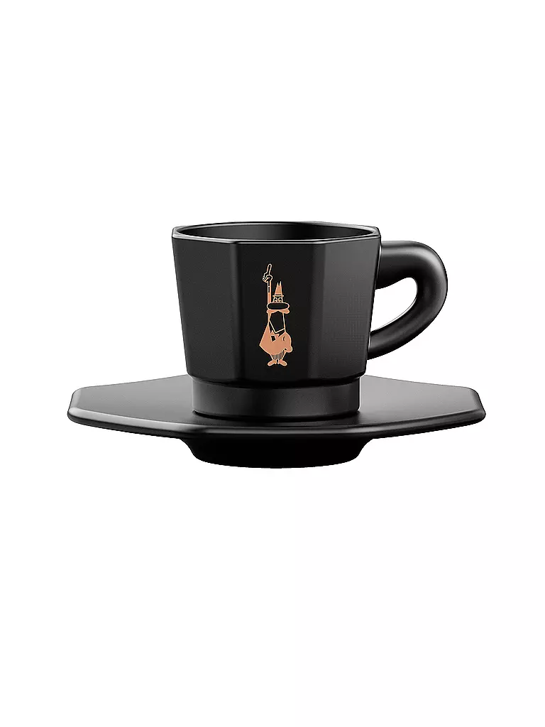 BIALETTI | Tasses à espresso, lot de 4, noir/cuivre | schwarz