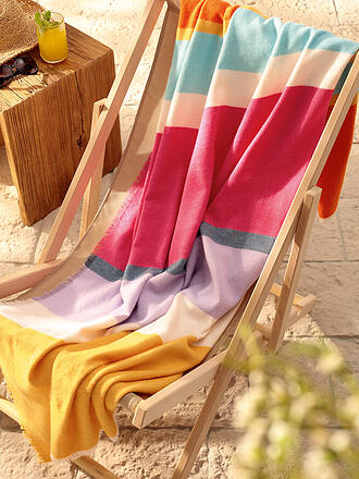 BIEDERLACK | Couvre-lit - Plaid 130x170cm NIZZA STRIPE Orange