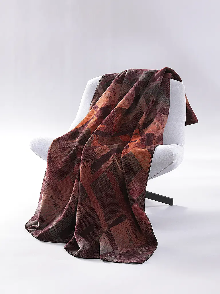 BIEDERLACK | Couverture - Plaid 150x200cm RUBY PASSION Garnet Glow | dunkelrot