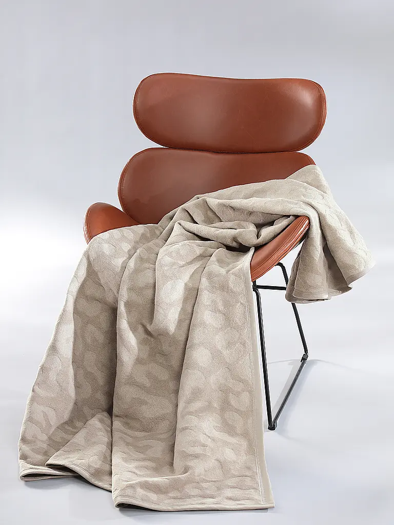 BIEDERLACK | Couverture - Plaid 150x200cm SIMPLY ELEGANT Feel Leo | Camel