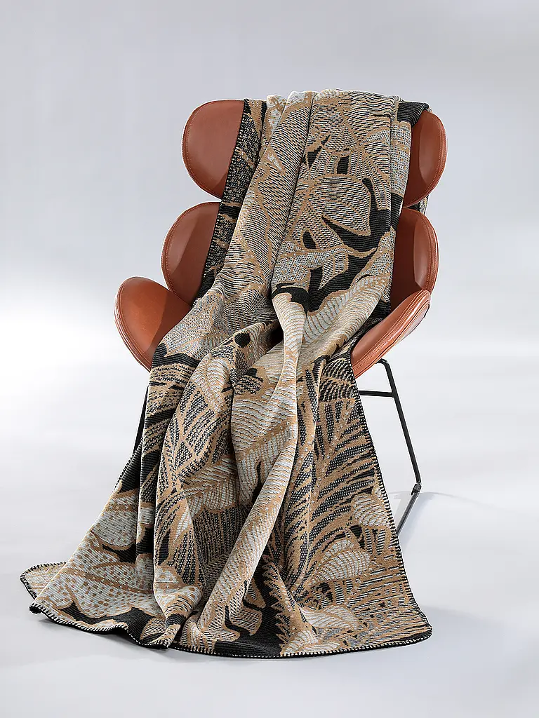 BIEDERLACK | Couverture - Plaid 150x200cm SIMPLY ELEGANT Leavy Luxe | Marron clair