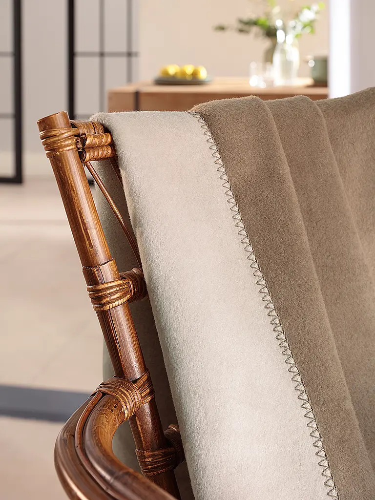 BIEDERLACK | Couverture - Plaid 150x200cm UNI DOUBLEFACE Palisade Feder | camel