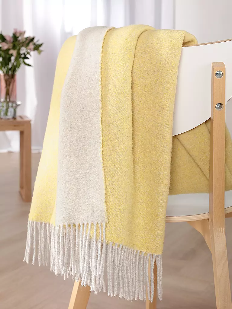 BIEDERLACK | Tagesdecke - Plaid 130x170cm Jaune Crème | Jaune