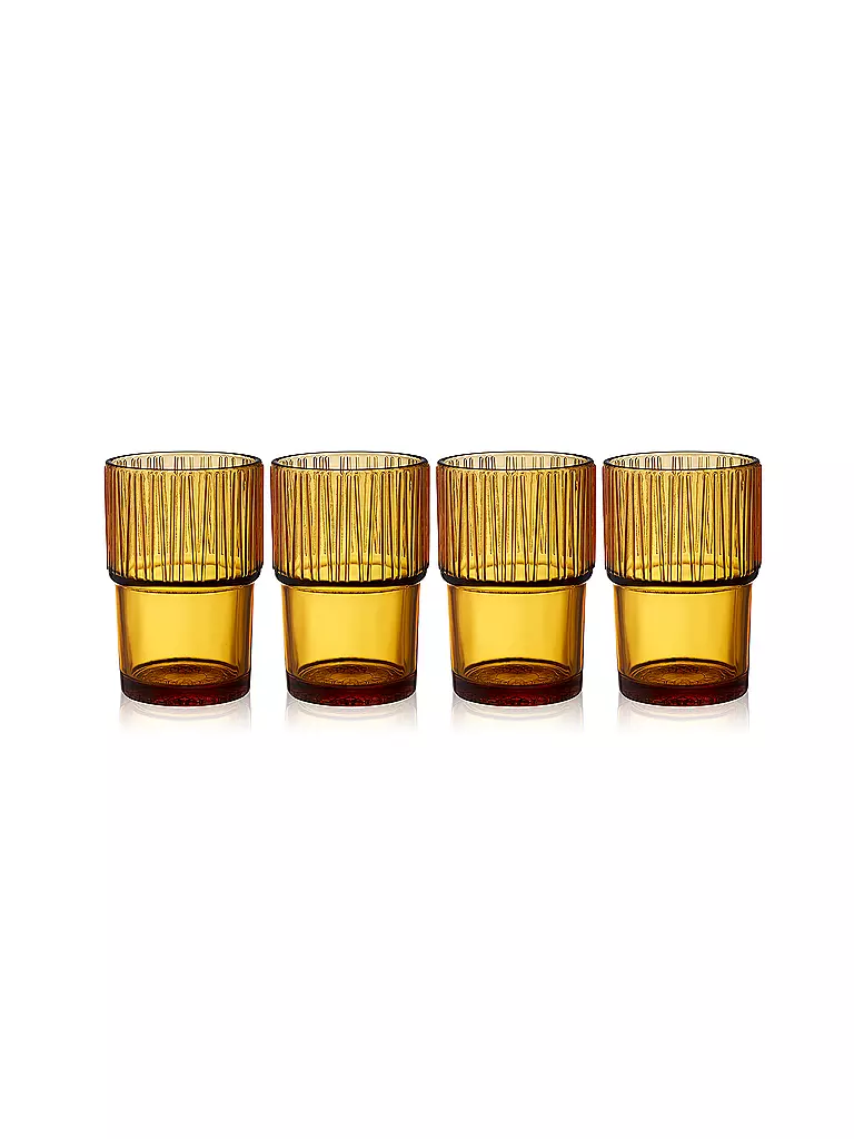 BITZ | Verre à boire KUSINTHA, lot de 4, 380 ml, ambre | orange