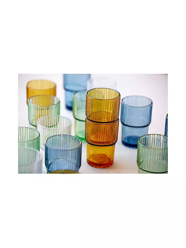 BITZ | Verre à boire KUSINTHA, lot de 4, 380 ml, ambre | 