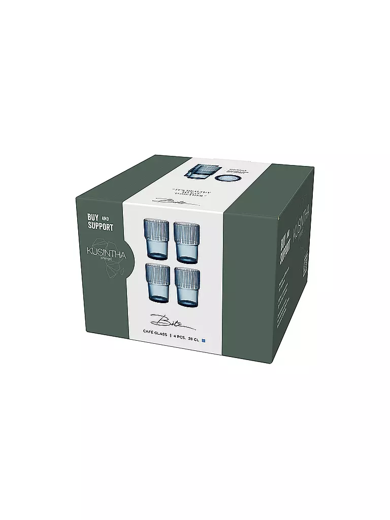 BITZ | Verre à boire KUSINTHA, lot de 4, 380 ml, bleu | 