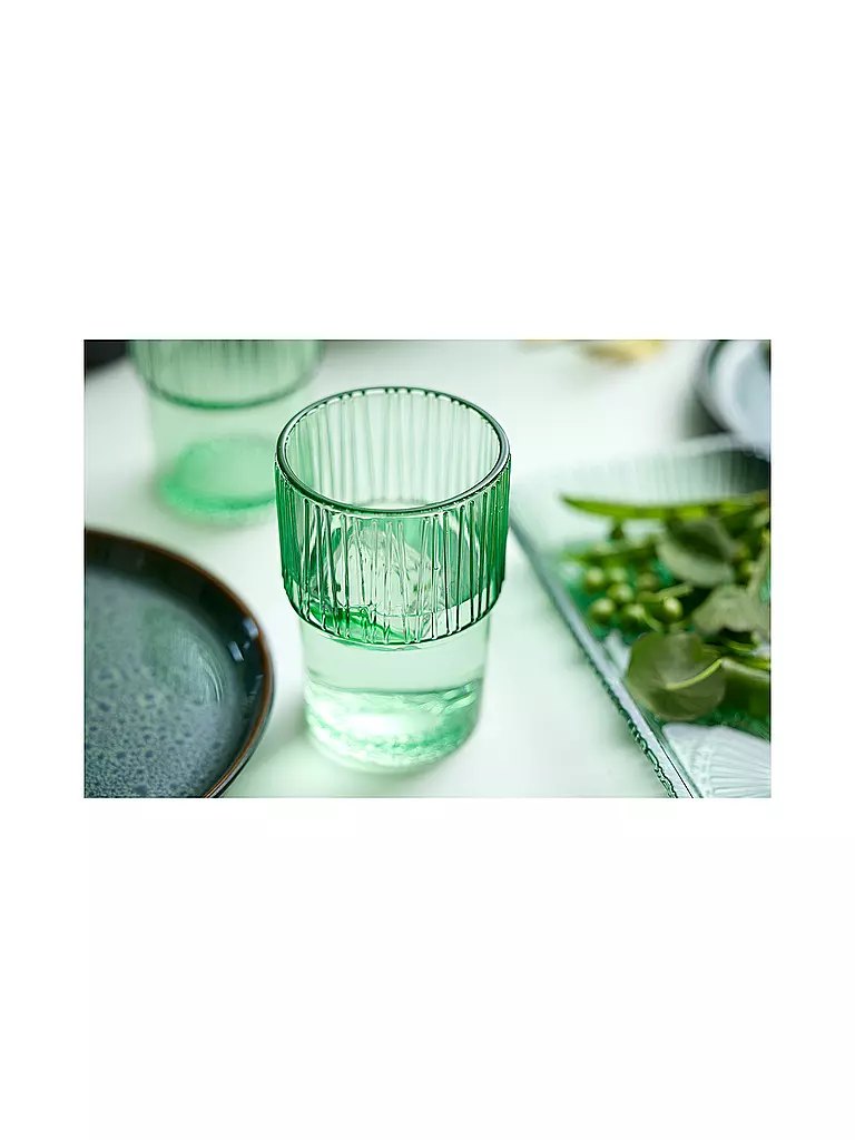 BITZ | Verre à boire KUSINTHA, lot de 4, 380 ml, vert | hellgrün