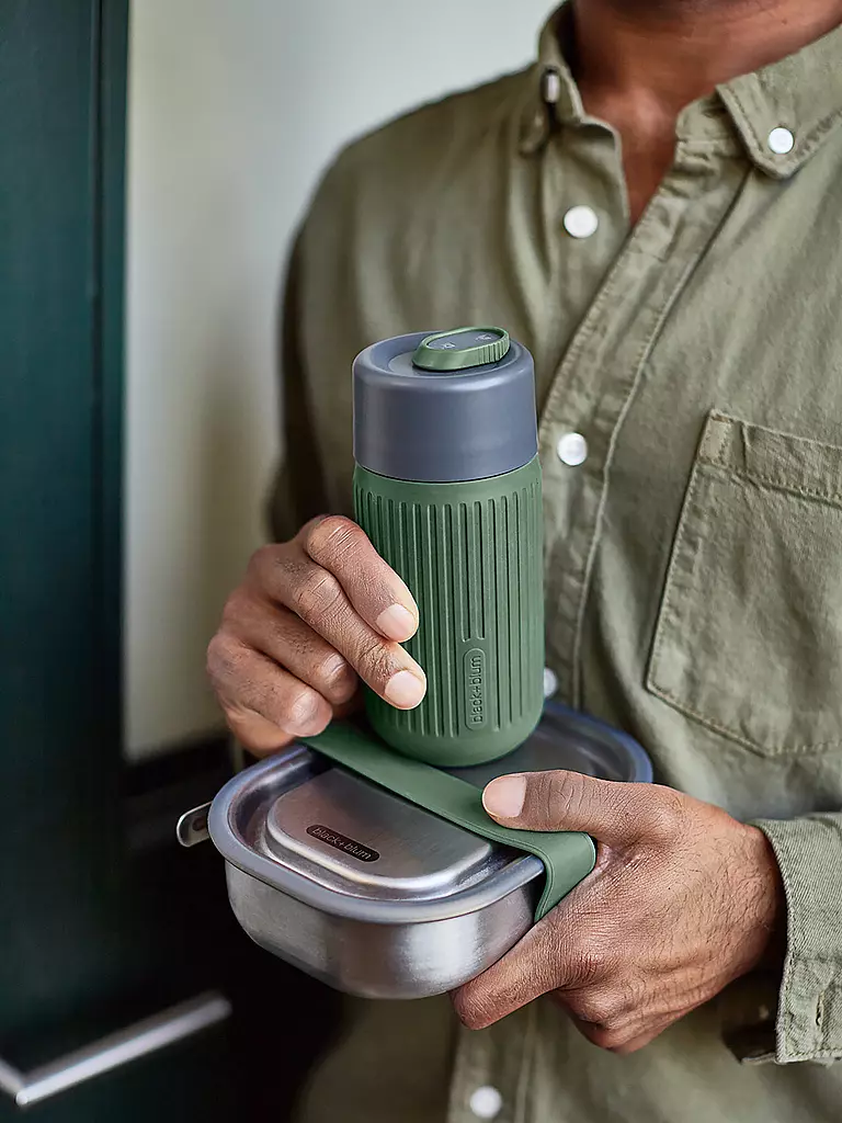 BLACK+BLUM | Boîte à déjeuner grande 1 l olive/acier inoxydable | 