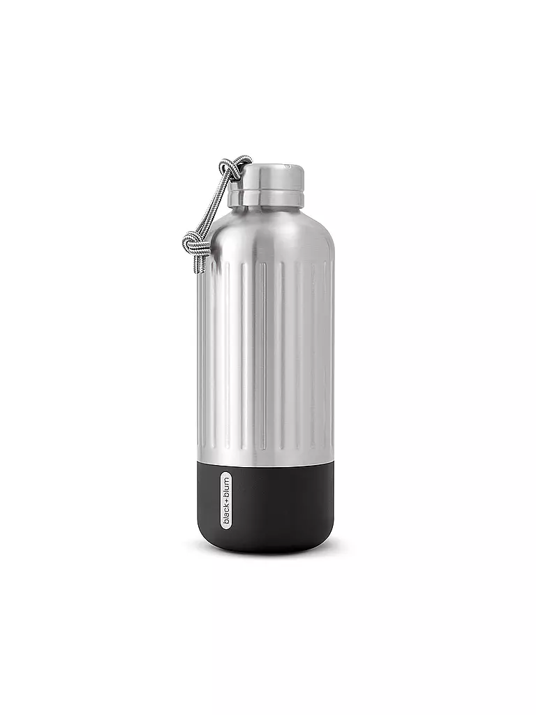 BLACK+BLUM | Bouteille isotherme EXPLORER 0,85 l Noir/Acier inoxydable | Noir