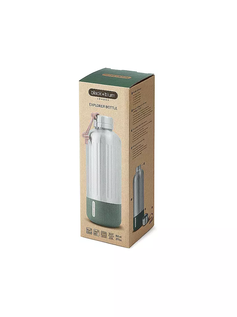 BLACK+BLUM | Bouteille isotherme EXPLORER 0,85l Olive/Acier inoxydable | Olive