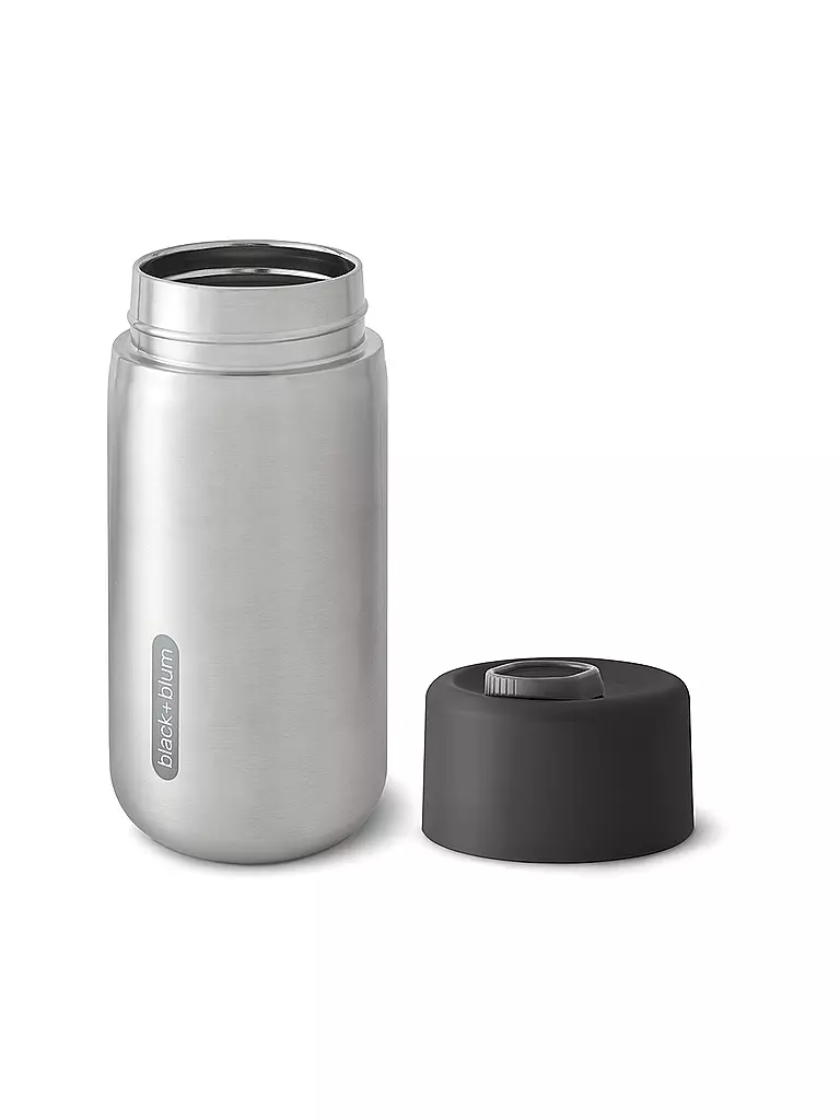 BLACK+BLUM | Thermos - Gobelet isotherme en acier inoxydable à emporter 340 ml Noir/Acier inoxydable | Noir