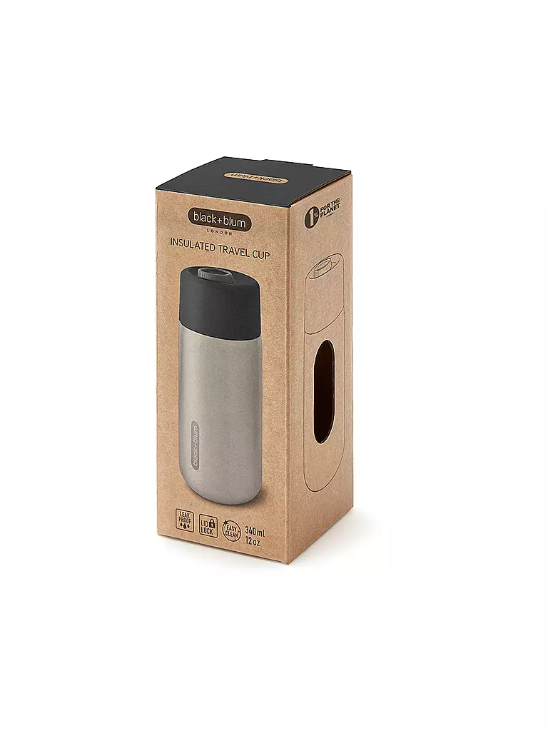 BLACK+BLUM | Thermos - Gobelet isotherme en acier inoxydable à emporter 340 ml Noir/Acier inoxydable | Noir