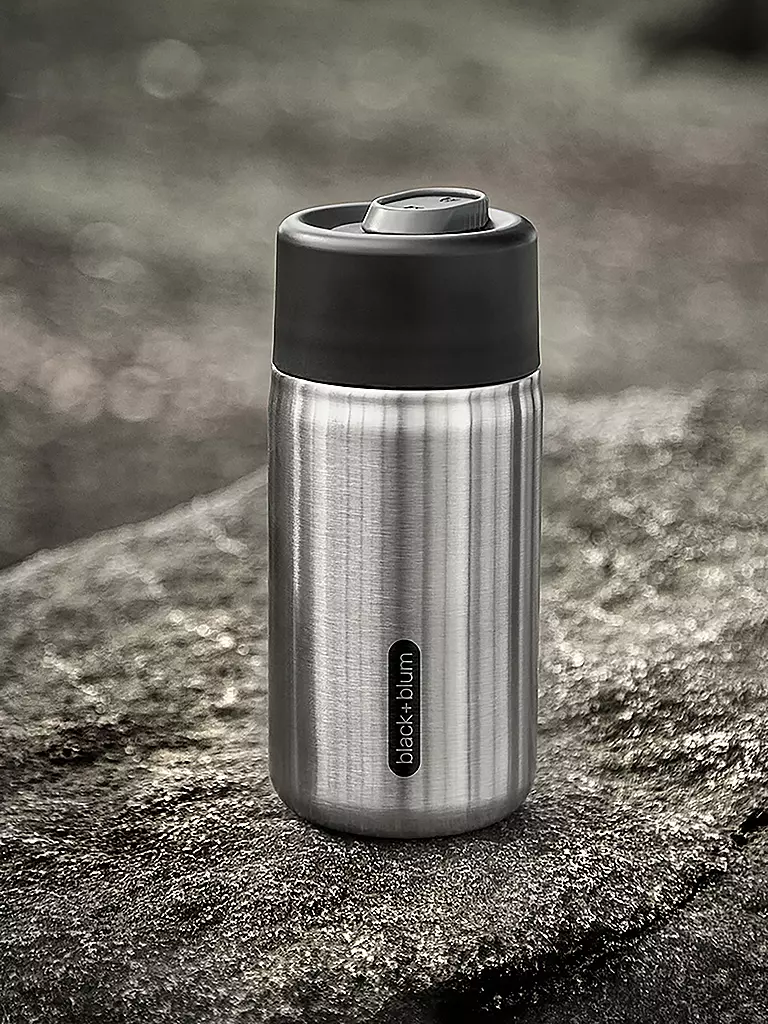 BLACK+BLUM | Thermos - Gobelet isotherme en acier inoxydable à emporter 340 ml Noir/Acier inoxydable | Noir