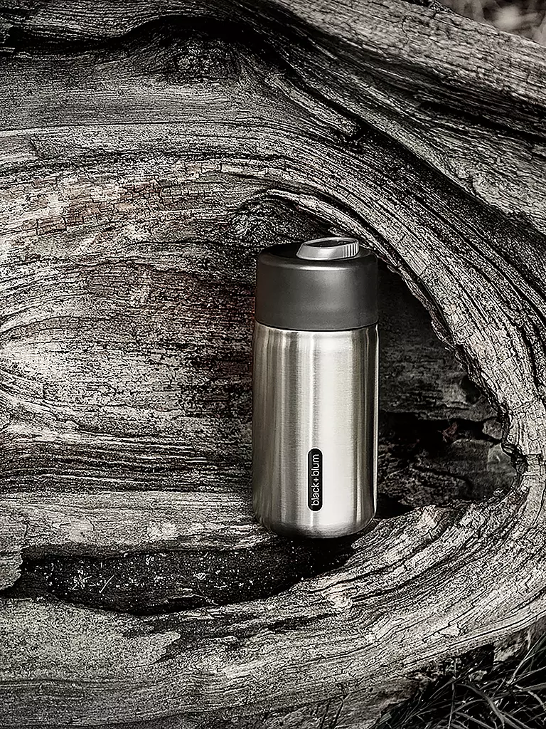BLACK+BLUM | Thermos - Gobelet isotherme en acier inoxydable à emporter 340 ml Noir/Acier inoxydable | Noir