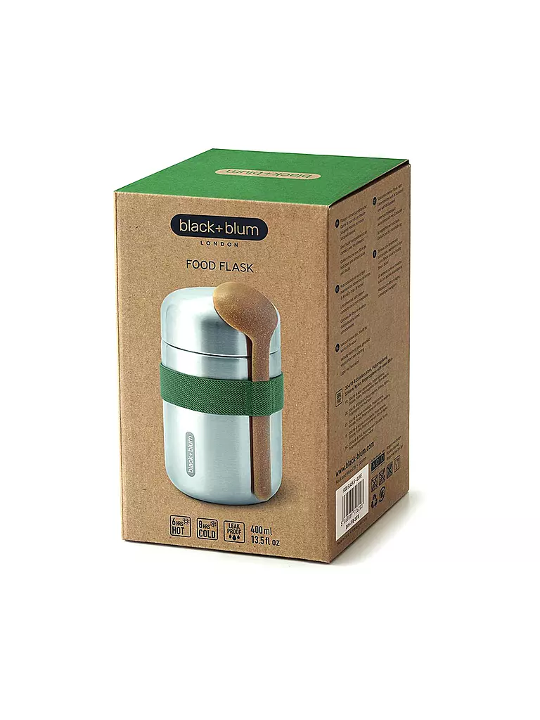 BLACK+BLUM | Thermosbehälter - Food Flask 400ml Olive/Edelstahl | Olive