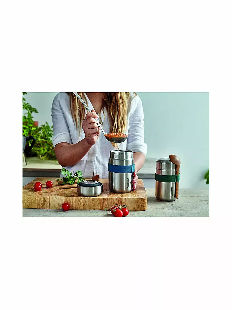 BLACK+BLUM | Thermosbehälter - Food Flask 400ml Olive/Edelstahl | 