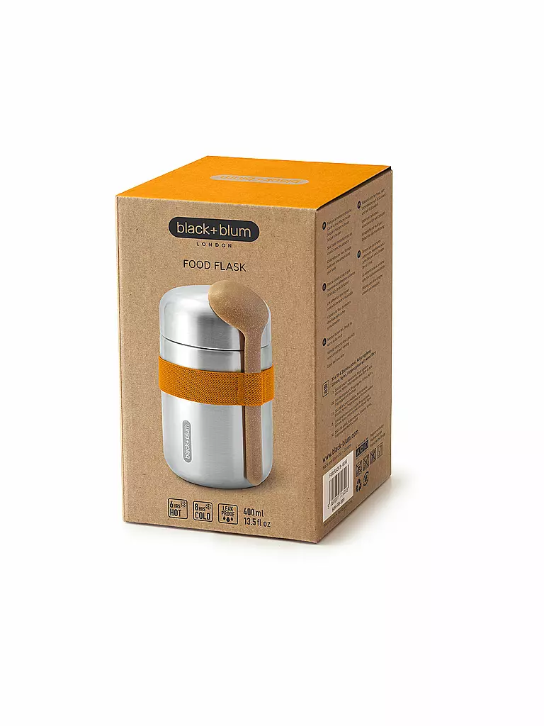 BLACK+BLUM | Thermosbehälter - Food Flask 400ml Orange/Acier inoxydable | 