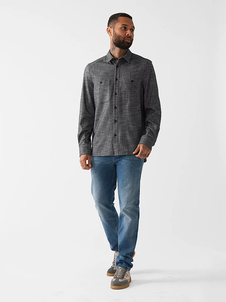 Jean droit coton stretch délavé - vue 2