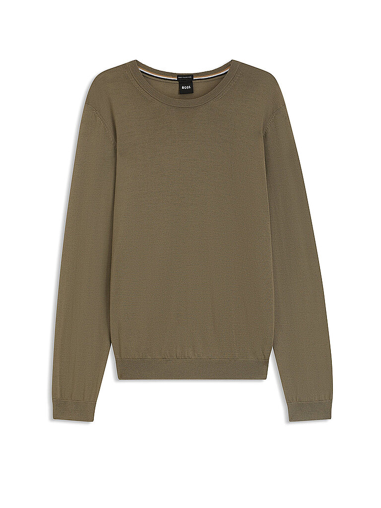 BOSS+Pullover+Slim+Fit+LENO-P+olive+|+S
