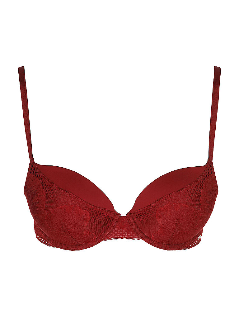 Soutien-gorge push-up PEONY LACE rouge foncé 80C