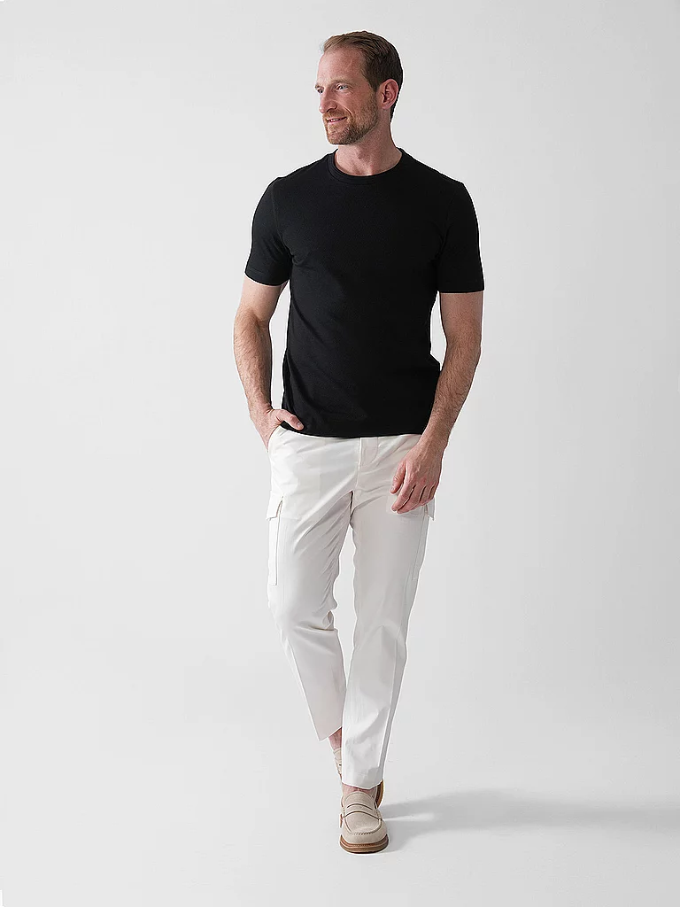 T shirt en coton mélangé à la structure jacquard effet bulle - vue 8