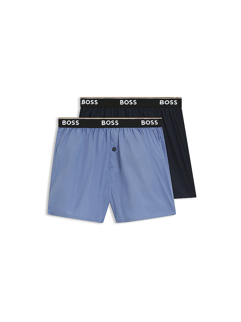 Boxershorts, lot de 2, bleu clair/bleu pastel bleu M