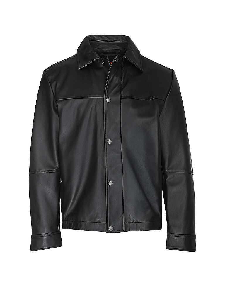 Boss Veste en cuir JOBAN noir 50