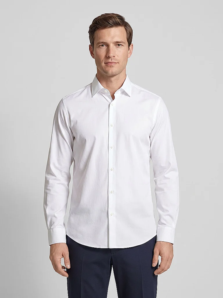 Chemise droite en popeline de coton stretch - vue 3