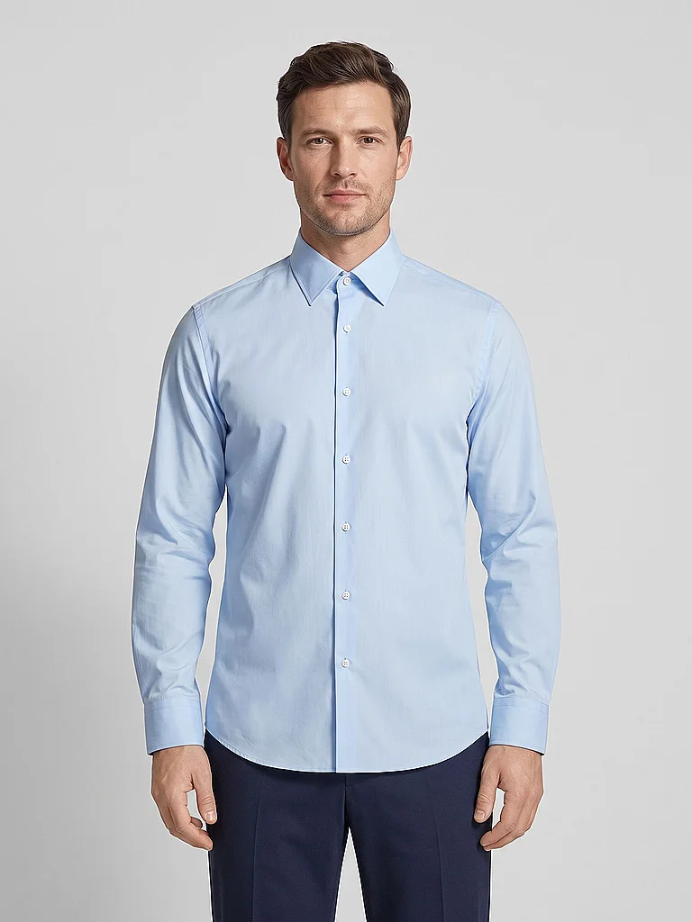 Chemise droite en popeline de coton stretch - vue 4