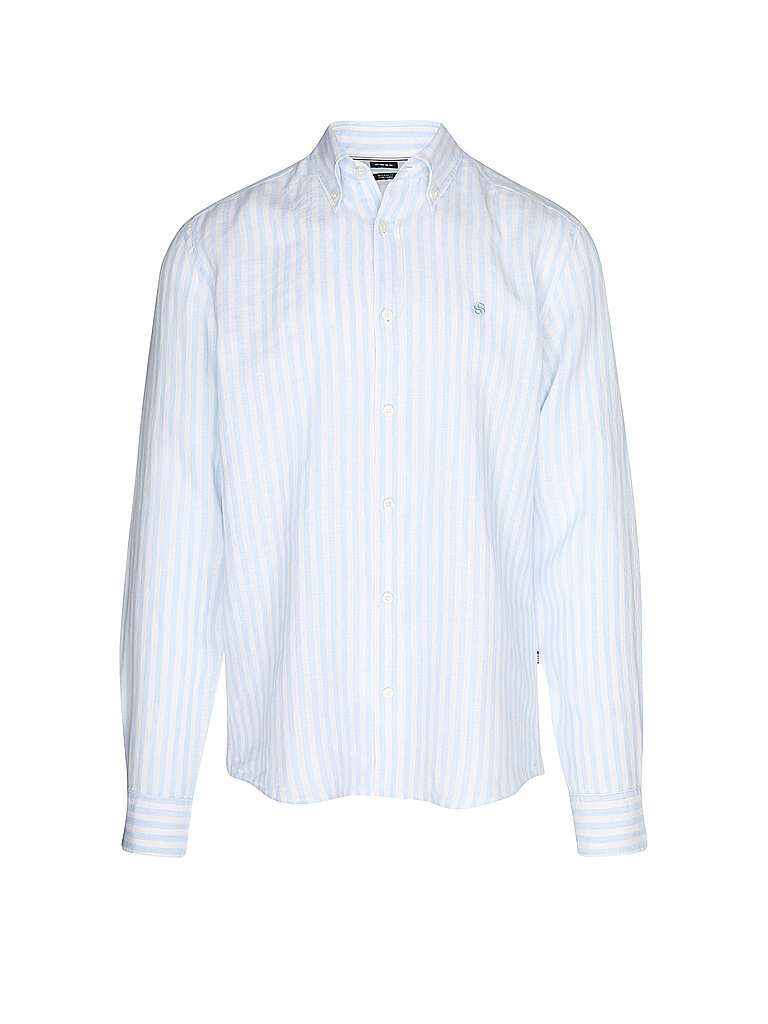 Chemise en lin H-LIAM bleu clair XXXL