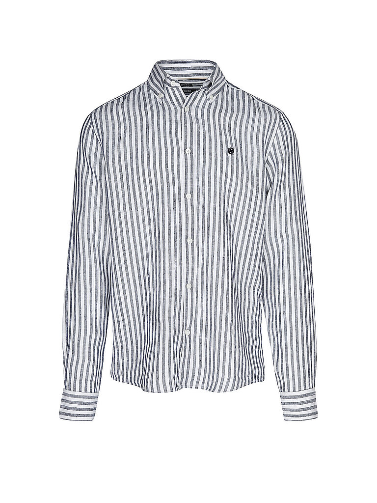 Chemise en lin H-LIAM bleu marine XXL