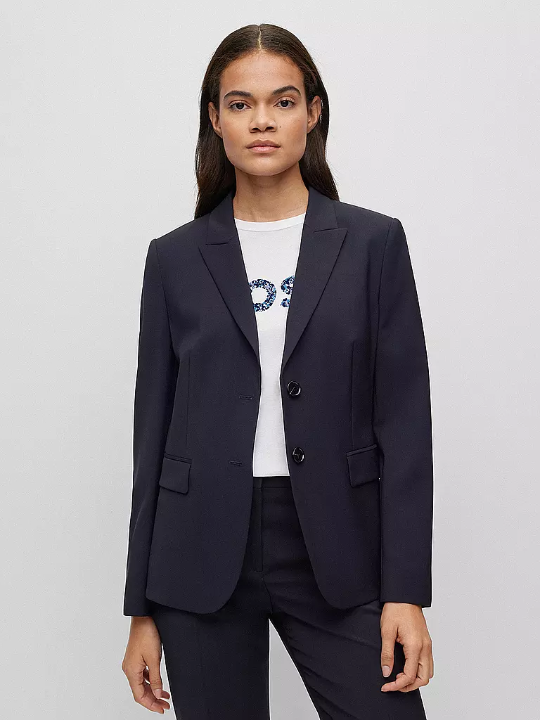 BOSS | Blazer coupe droite JULEAH | dunkelblau
