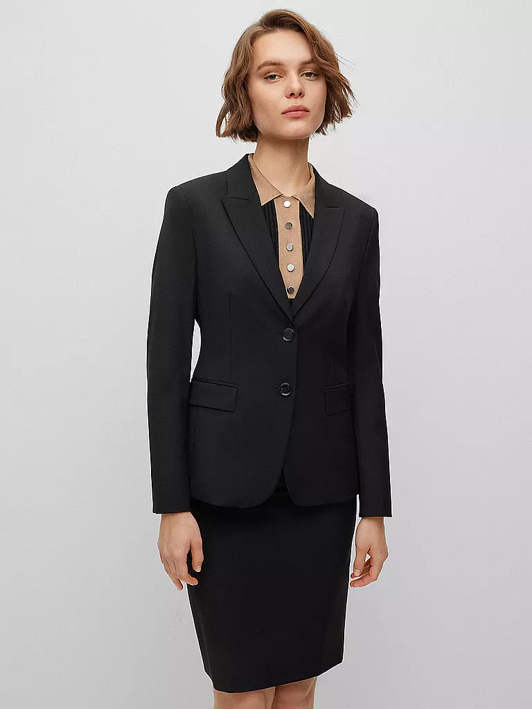 BOSS | Blazer coupe droite JULEAH | schwarz