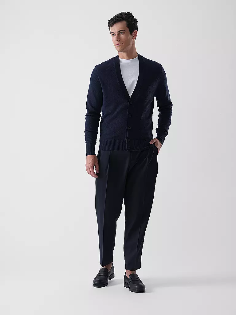 BOSS | Cardigan en cachemire | Bleu foncé