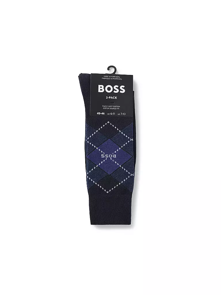 BOSS | Chaussettes lot de 2 bleu foncé | dunkelblau