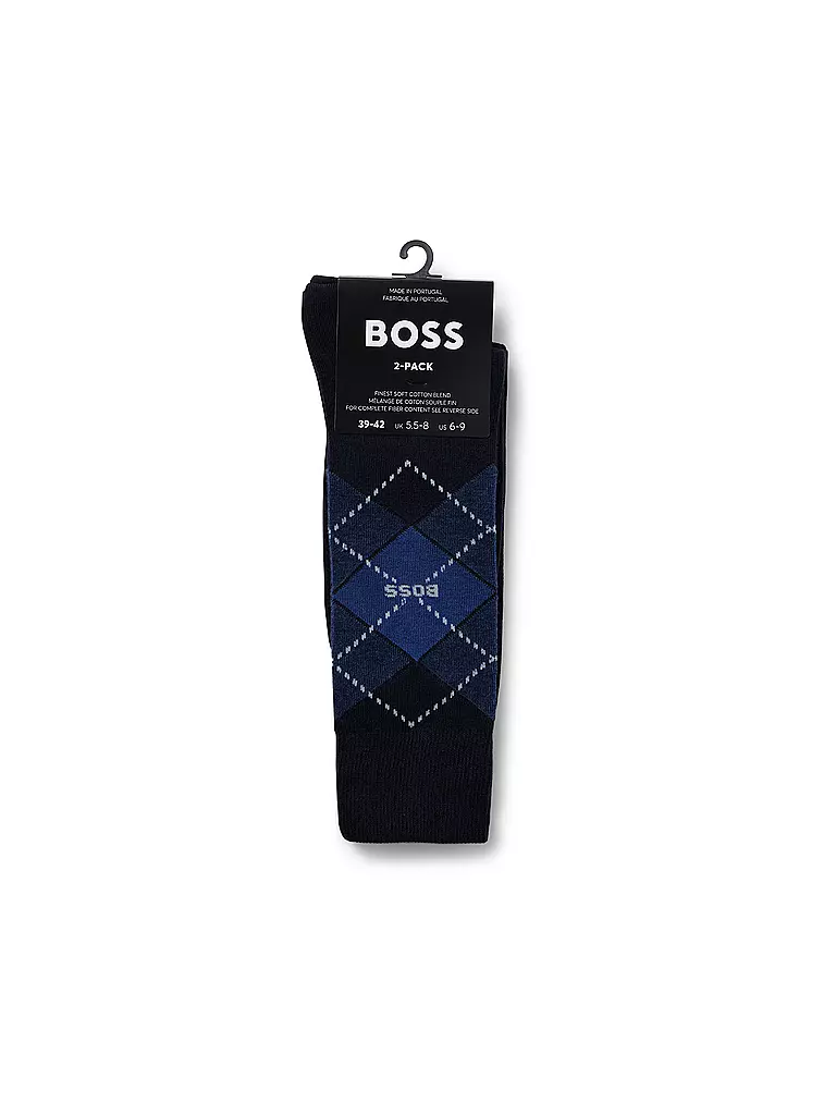BOSS | Chaussettes lot de 2 bleu foncé | dunkelblau