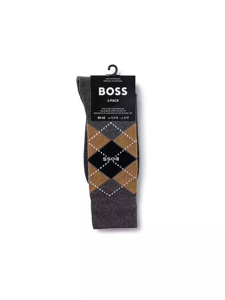 BOSS | Chaussettes lot de 2 gris moyen | 