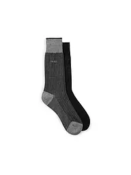 BOSS | Chaussettes, lot de 2, gris moyen | Noir