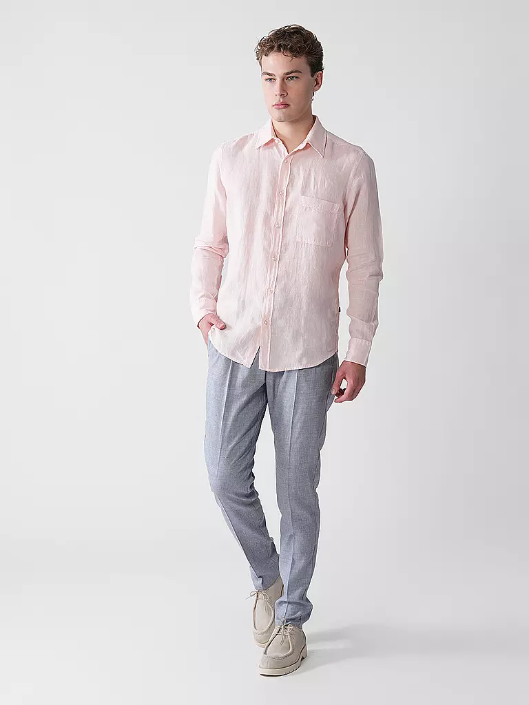 BOSS | Chemise en lin coupe droite RELEGANT | rosa