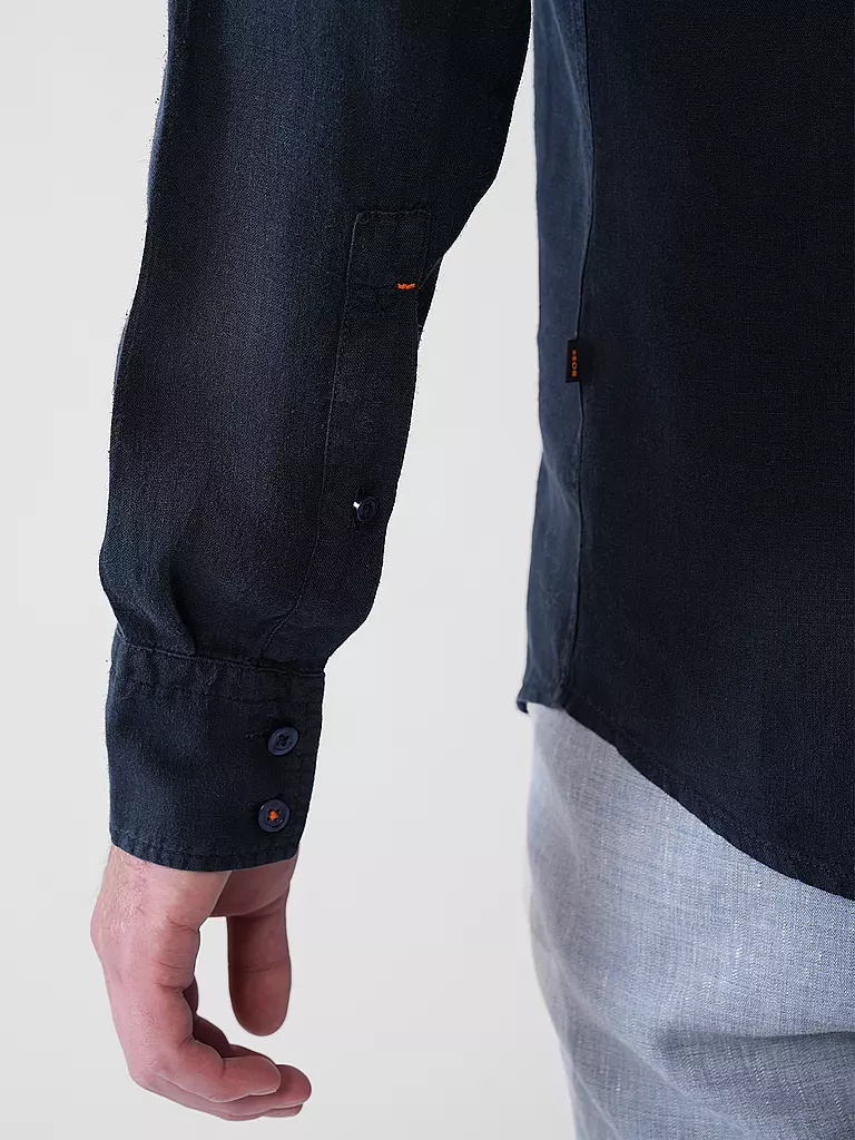 BOSS | Chemise en lin coupe Regular RELEGANT | Bleu