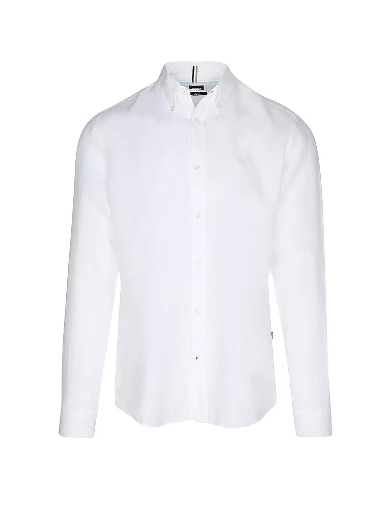 BOSS | Chemise en lin coupe slim H-ROAN | weiss