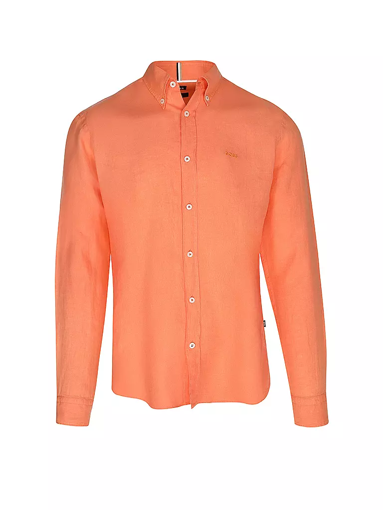 BOSS | Chemise en lin coupe slim H-ROAN | orange