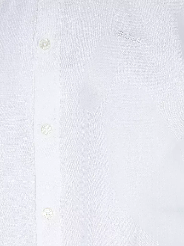 BOSS | Chemise en lin coupe slim H-ROAN | weiss