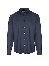BOSS | Chemise en lin coupe slim H-ROAN | Bleu foncé